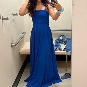 Dark/Navy Blue Long Maxi Dress With Back Design